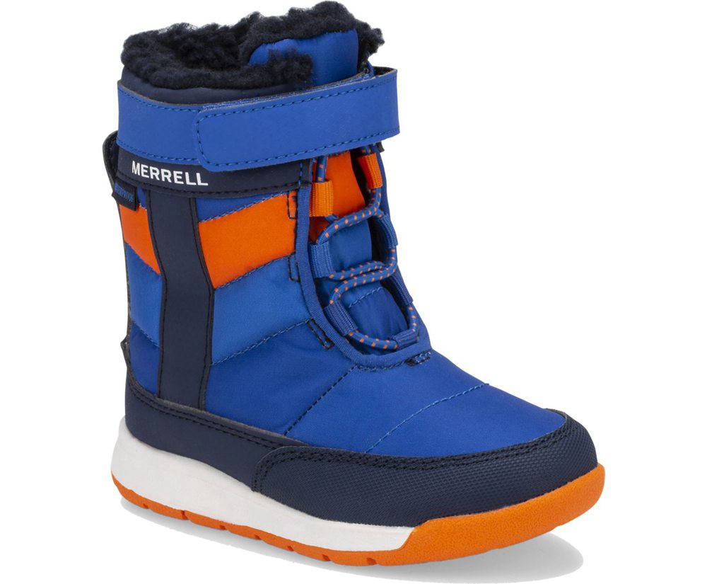 Merrell Boots Blue/Orange - Alpine Puffer Waterproof Jr. - Kids 20DIYWTLV